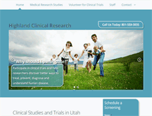 Tablet Screenshot of highlandclinicalresearch.com